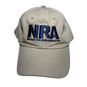 NRA Ball Hat Cap Tan‎ (khaki) Strap Back Institute  for Legislative Action Clean